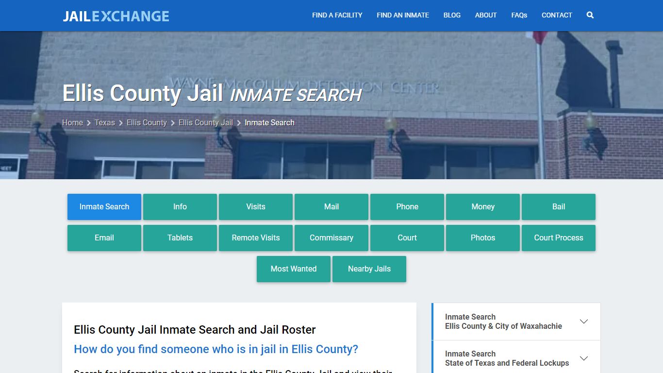 Inmate Search: Roster & Mugshots - Ellis County Jail, TX